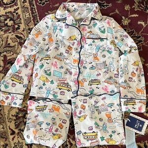 Roller rabbit target collab Colorful Kids Pajamas with Fun Prints size small 6/7